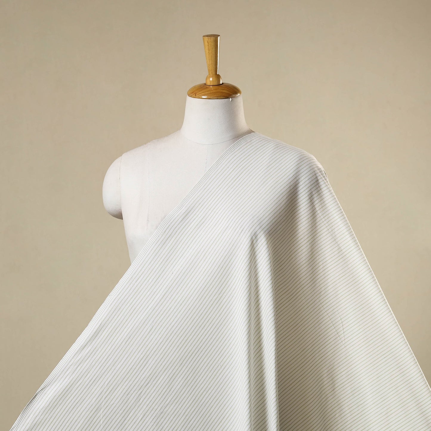 White - jhiri pure handloom cotton fabric 05 - handcrafted