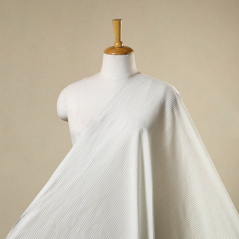 White - jhiri pure handloom cotton fabric 05 - handcrafted