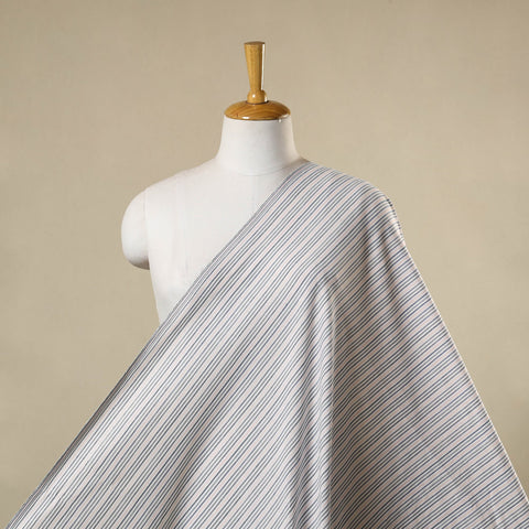 White - jhiri pure handloom cotton fabric 18 - handcrafted