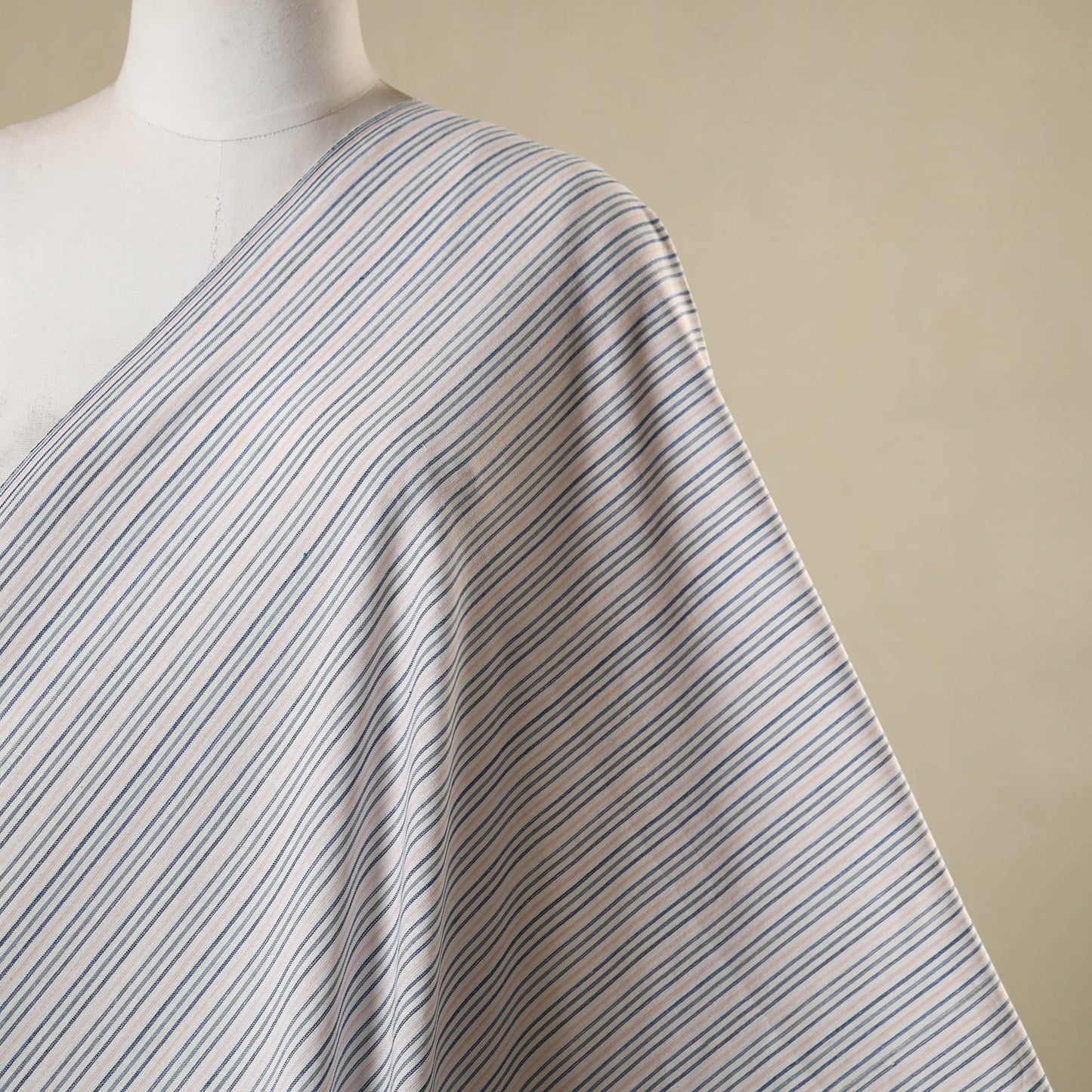 White - jhiri pure handloom cotton fabric 18 - handcrafted