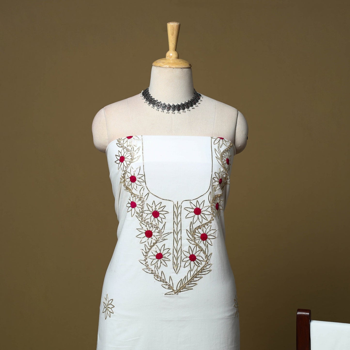 Kacchi gota patti work natural dyed pure cotton 3pc