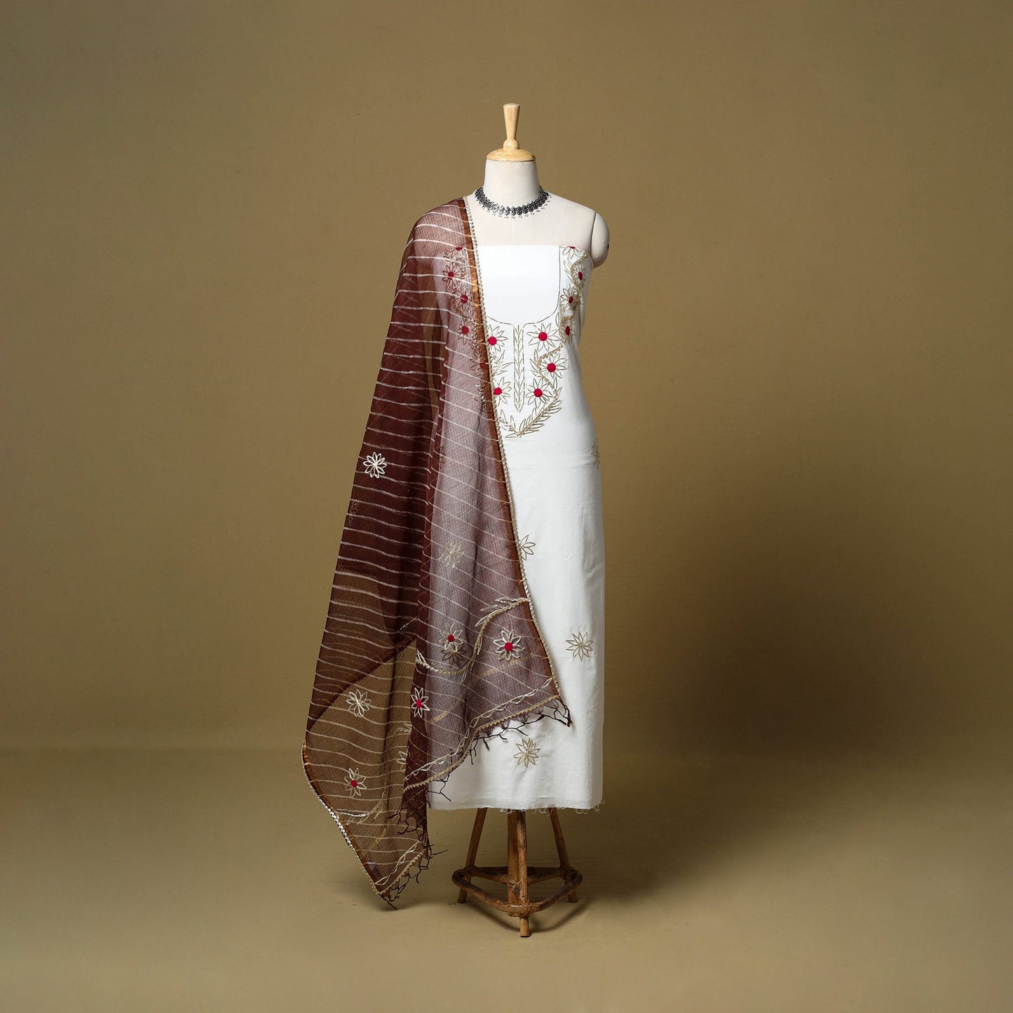 Kacchi gota patti work natural dyed pure cotton 3pc