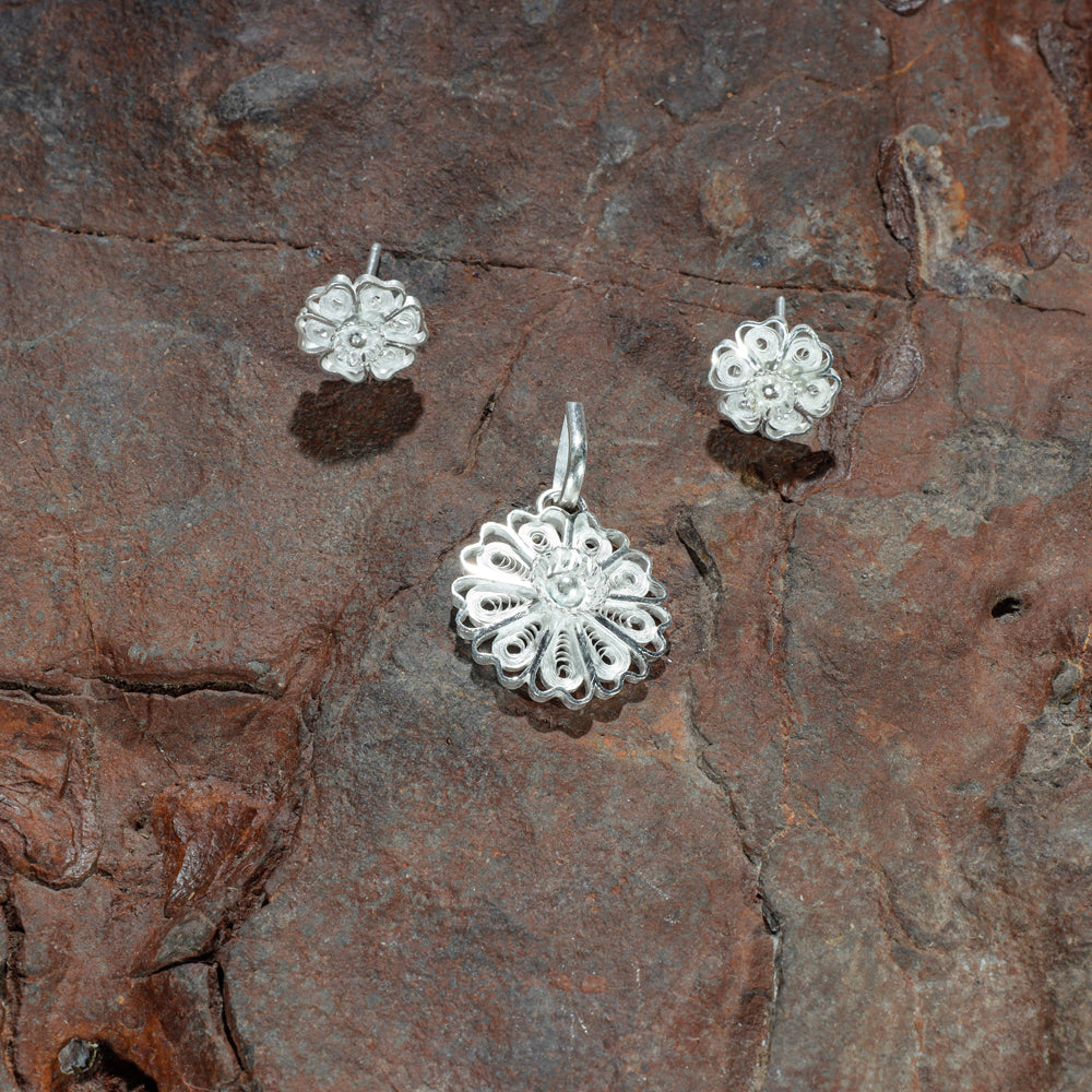  Kalinga Filigree Sterling Silver Necklace Set 