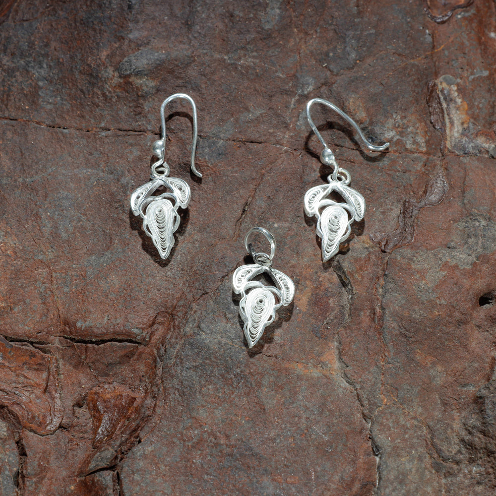  Kalinga Filigree Sterling Silver Necklace Set 