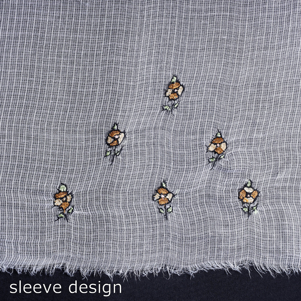  Handloom Kota Doria Kashidakari Hand Embroidery Kurta Material - 2.6 M 