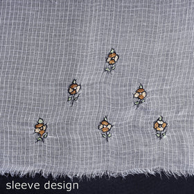  Handloom Kota Doria Kashidakari Hand Embroidery Kurta Material - 2.6 M 