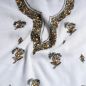  Handloom Kota Doria Kashidakari Hand Embroidery Kurta Material - 2.6 M 