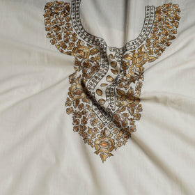  Kashmiri Kashidakari Hand Embroidered Cotton Kurta Material 