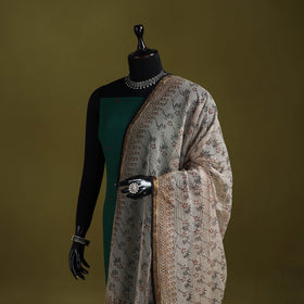 White - kota doria cotton hand bagru dupatta 20