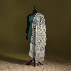 Kota doria cotton hand block print sanganeri floral dupatta