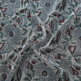 Kota doria cotton hand block sanganeri print fabric 05