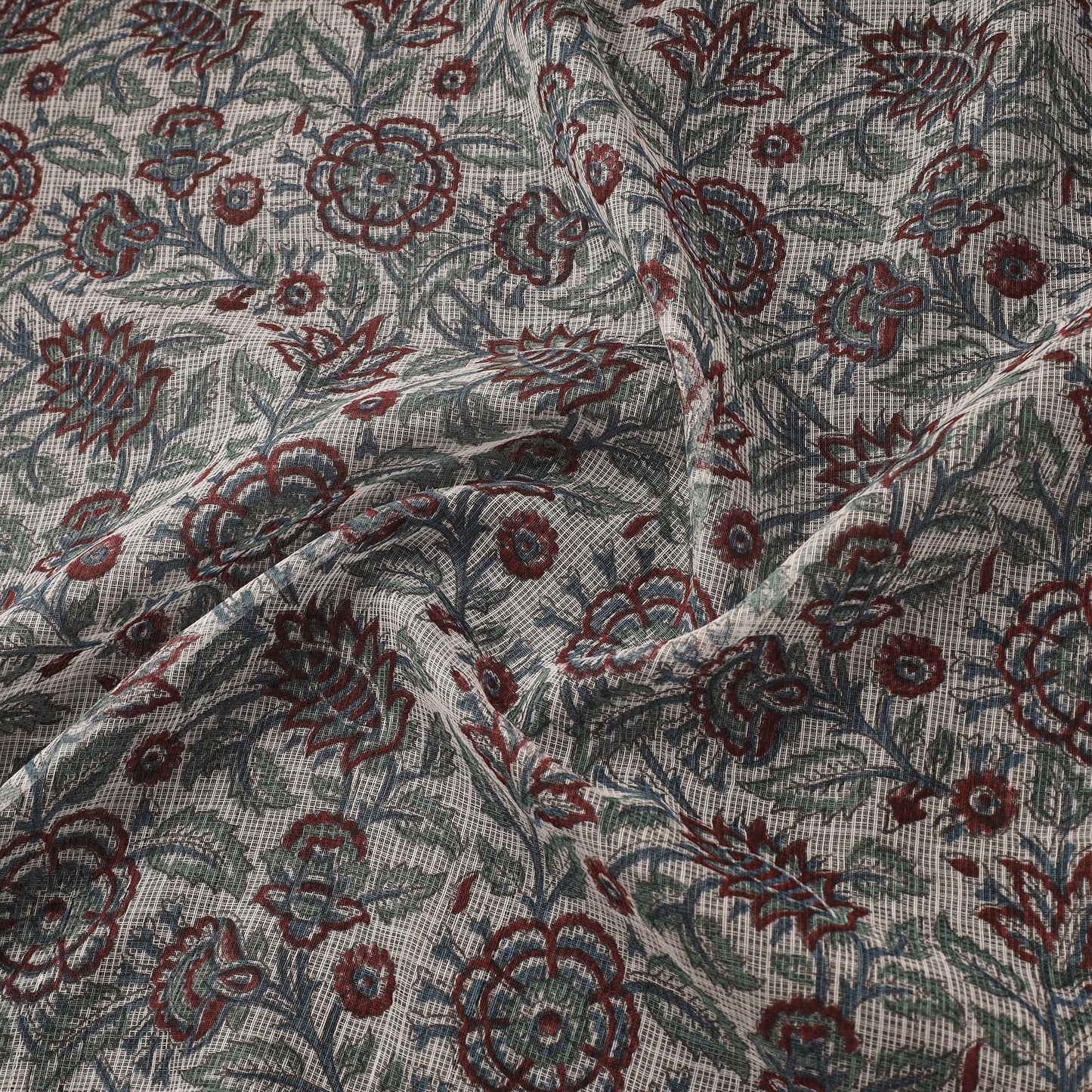 Kota doria cotton hand sanganeri fabric 11 - handcrafted