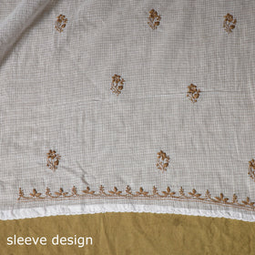 White - kota doria cotton lucknow chikankari 2pc unstitched
