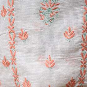 White - kota doria cotton lucknow chikankari 2pc unstitched