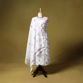White - kota doria cotton lucknow chikankari 2pc unstitched