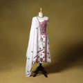 White - kota doria cotton lucknow chikankari 2pc unstitched