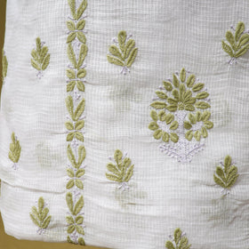 White - kota doria cotton lucknow chikankari 2pc unstitched