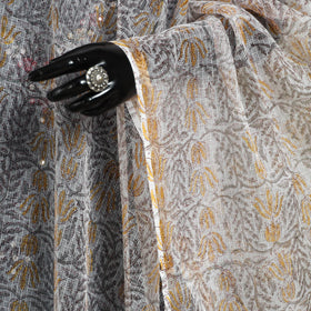 White - kota doria cotton sanganeri floral dupatta 33