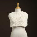 White - kullu karishma hand knitted merino wool neck warmer