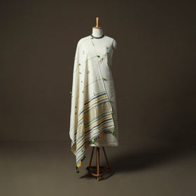 Kutch bhujodi handloom kala cotton 3pc unstitched dress