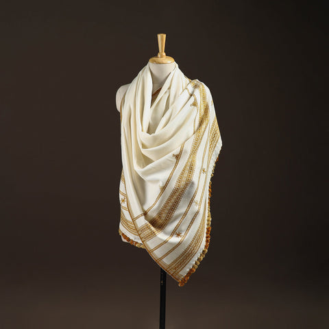 Kutch bhujodi handwoven wool shawl 44 - handcrafted