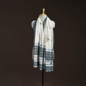 Kutch bhujodi handwoven mirror work acrylic wool shawl 37