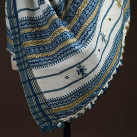 Kutch bhujodi handwoven mirror work acrylic wool shawl 37