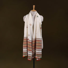 Kutch bhujodi handwoven mirror work acrylic wool shawl 47