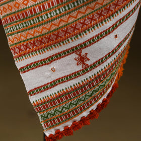 Kutch bhujodi handwoven mirror work acrylic wool shawl 47