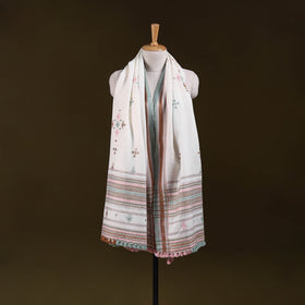 Kutch bhujodi handwoven mirror work acrylic wool shawl 49