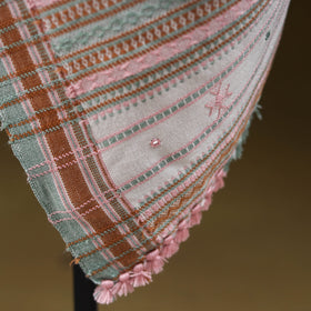 Kutch bhujodi handwoven mirror work acrylic wool shawl 49