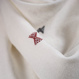 White - kutch handwoven acrylic wool shawl 157 - handcrafted