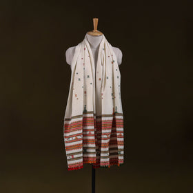 White - kutch bhujodi handwoven mirror work acrylic wool