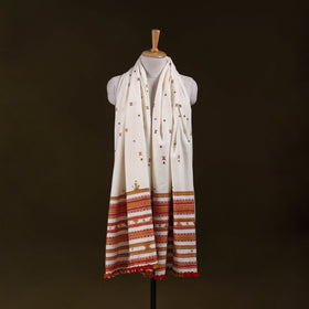 White - kutch bhujodi handwoven mirror work acrylic wool