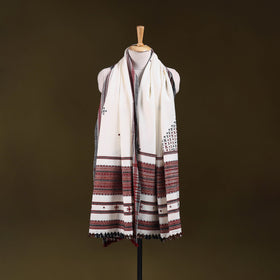 White - kutch bhujodi handwoven mirror work acrylic wool