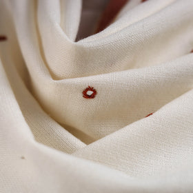 White - kutch handwoven mirror work acrylic wool shawl 159