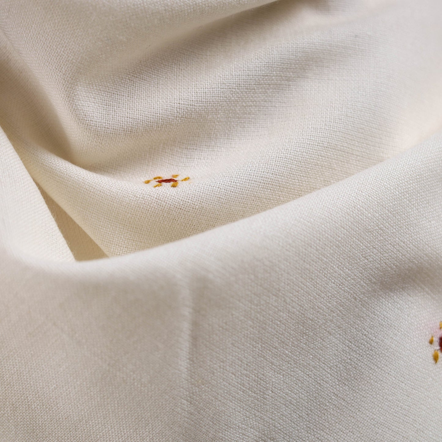 White - kutch bhujodi handwoven mirror work acrylic wool