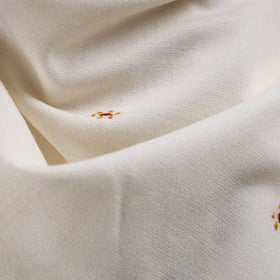 White - kutch bhujodi handwoven mirror work acrylic wool