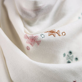 Kutch bhujodi handwoven mirror work acrylic wool shawl 49