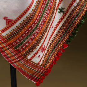 White - kutch bhujodi handwoven mirror work acrylic wool