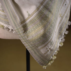Kutch handwoven mirror work chomuk buta acrylic wool shawl