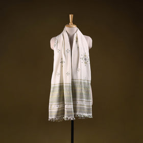 Kutch handwoven mirror work chomuk buta acrylic wool shawl