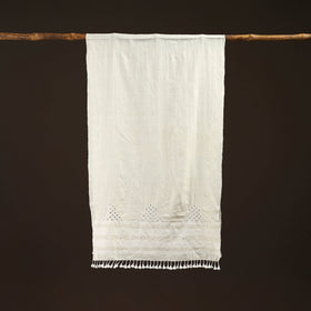 Kutch handwoven mirror work merino wool embroidered stole