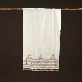 Kutch handwoven mirror work merino wool embroidered stole