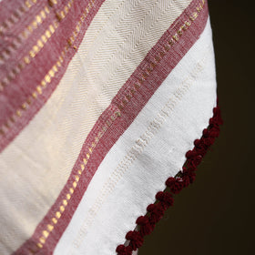 White - kutch neran hand embroidery mirror work woollen