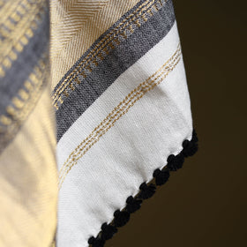 White - kutch neran hand embroidery mirror work woollen