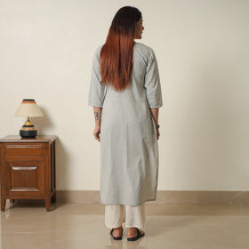 Buy Plain Cotton Long Straight Kurta 07 Online at iTokri.com