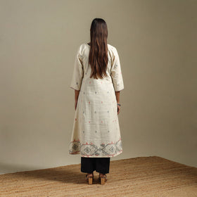 A-line cotton hand embroidered jamdani border thread buti