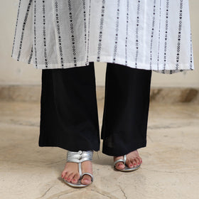 White A-Line Cotton Jacquard Kurta