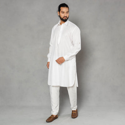 Buy Linen Viscose Plain Men Long Pathani Kurta Online at iTokri.com